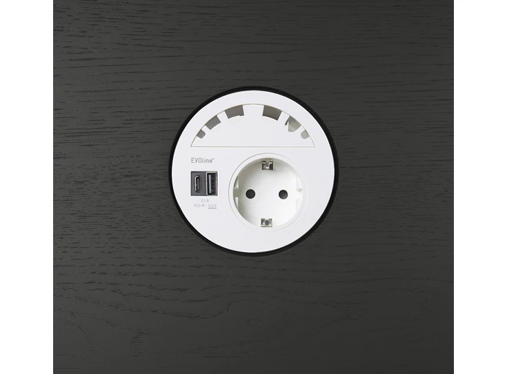 Zwart eik Power Circle White CEE7/5 26290 Ethnicraft