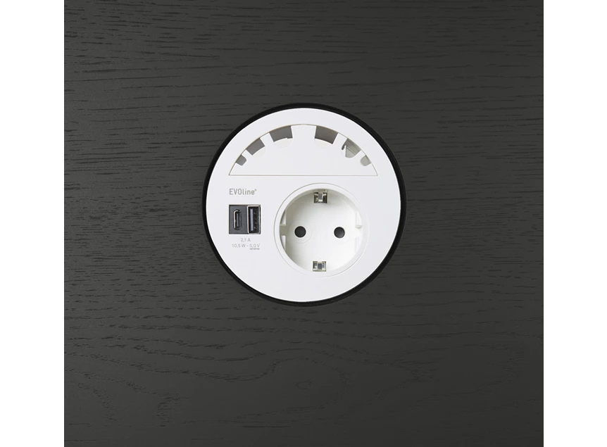 Zwart eik Power Circle White CEE7/5 26290 Ethnicraft