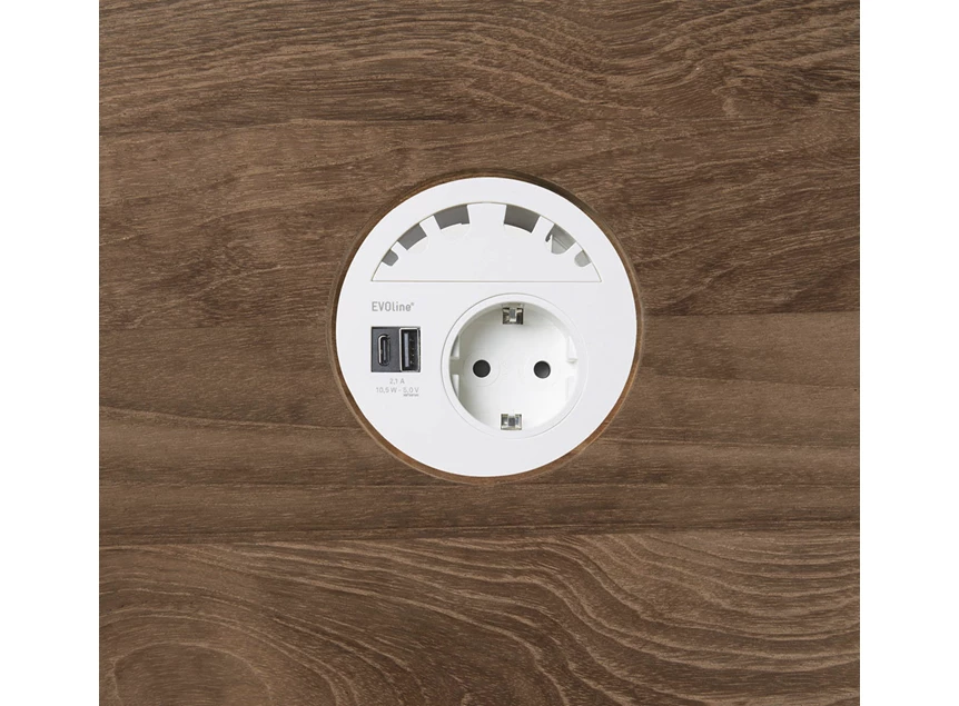 Teak Power Circle White CEE7/5 26290 Ethnicraft