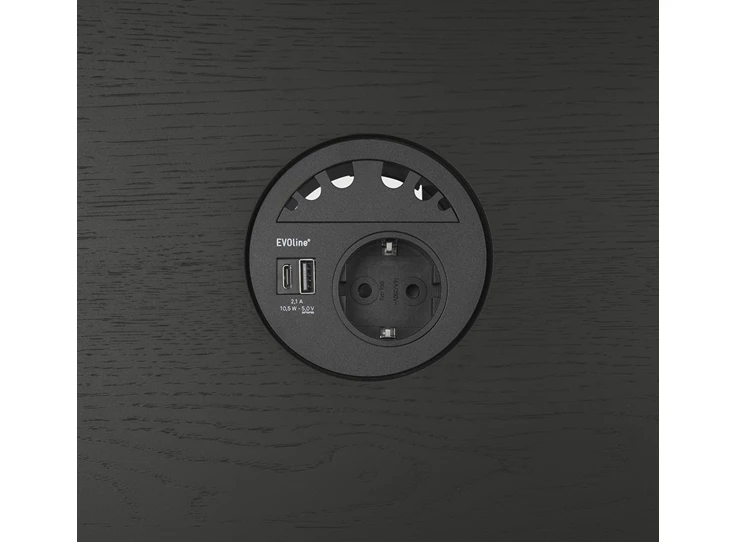 Zwart eik Power Circle Black CEE7/5 26289 Ethnicraft