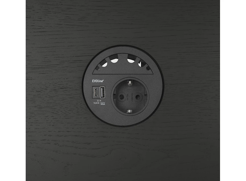 Zwart eik Power Circle Black CEE7/5 26289 Ethnicraft