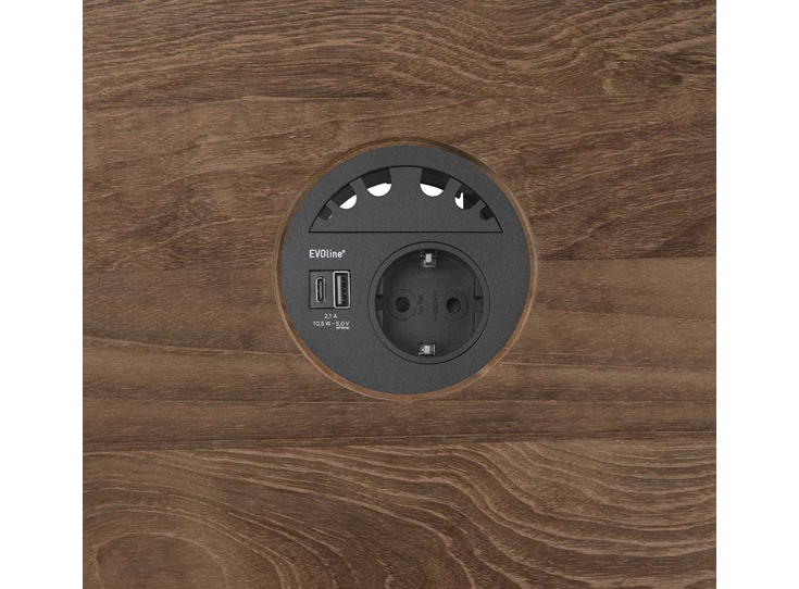 Teak Power Circle Black CEE7/5 26289 Ethnicraft