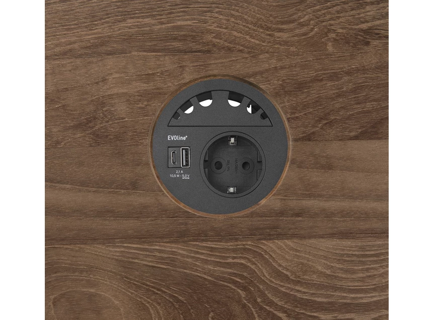 Teak Power Circle Black CEE7/5 26289 Ethnicraft