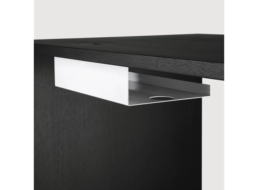 Bureau zwart eik Kabelgoot Metal White Cable Tray 26317 Ethnicraft