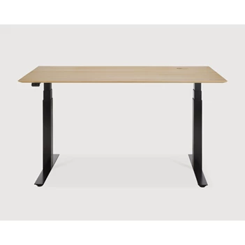 Verstelbare bureau Oak Bok Adjustable Desk Black Base 26105 Ethnicraft