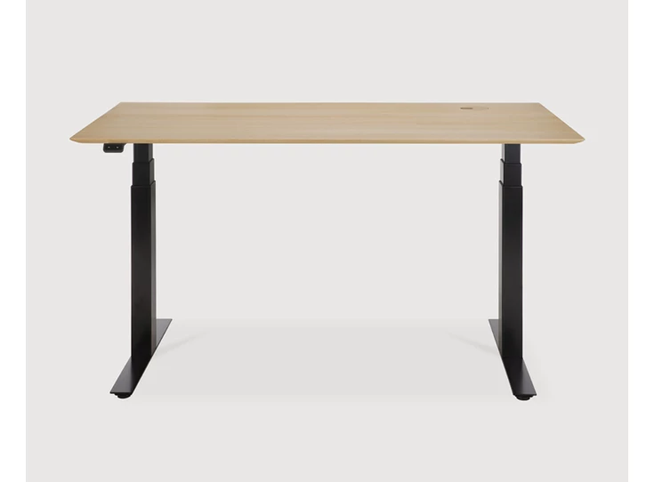 Verstelbare bureau Oak Bok Adjustable Desk Black Base 26105 Ethnicraft