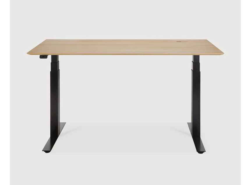Verstelbare bureau Oak Bok Adjustable Desk Black Base 26105 Ethnicraft