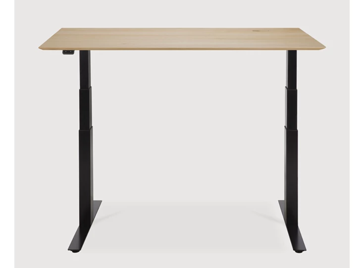Omhoog Verstelbare bureau Oak Bok Adjustable Desk Black Base 26105 Ethnicraft