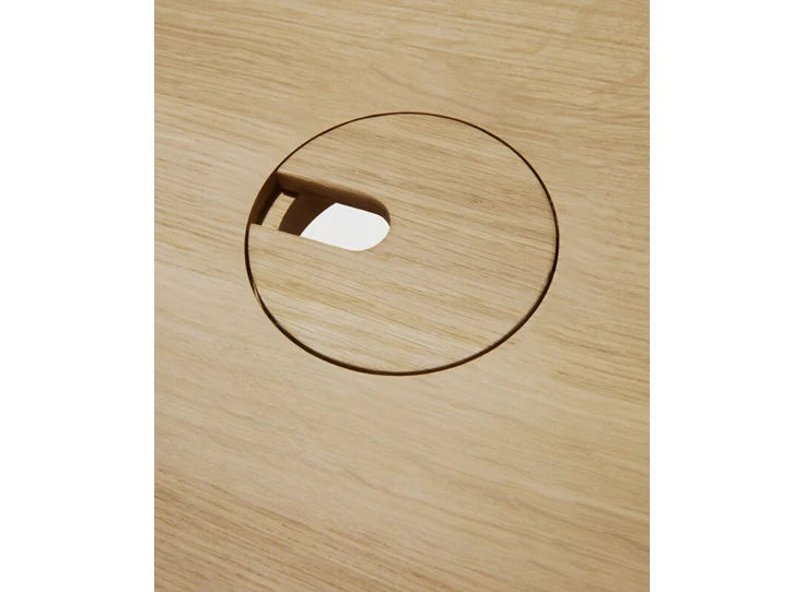 Kabeldoorvoer Verstelbare bureau Oak Bok Adjustable Desk Black Base 26105 Ethnicraft