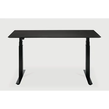 Verstelbare bureau Oak Bok Adjustable Desk Black Top Black Base 26165 Ethnicraft