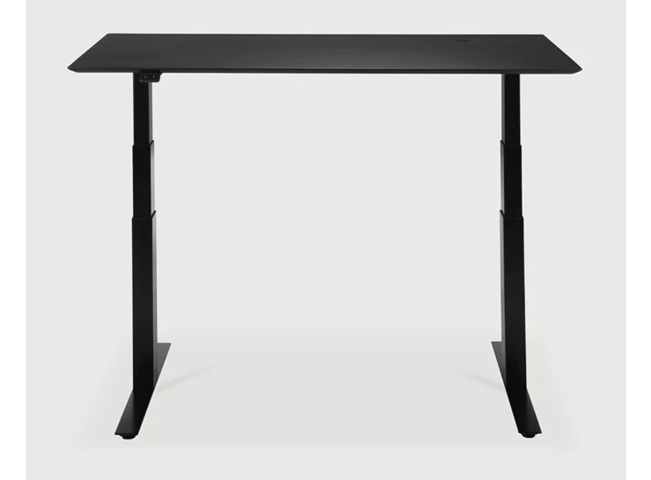 Omhoog Verstelbare bureau Oak Bok Adjustable Desk Black Top Black Base 26165 Ethnicraft