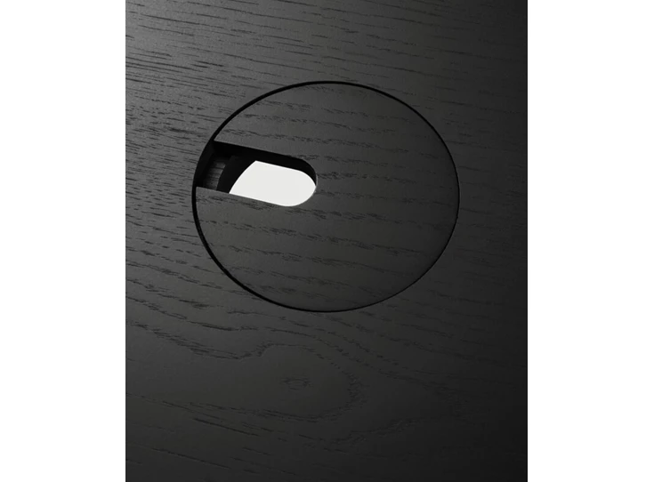 Kabeldoorvoer Verstelbare bureau Oak Bok Adjustable Desk Black Top Black Base 26165 Ethnicraft