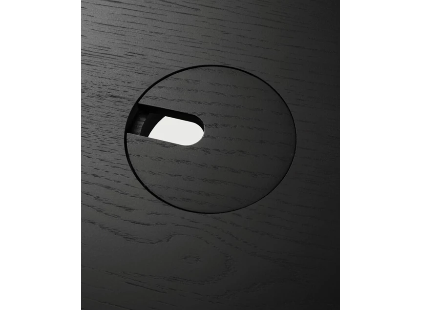 Kabeldoorvoer Verstelbare bureau Oak Bok Adjustable Desk Black Top White Base 26167 Ethnicraft