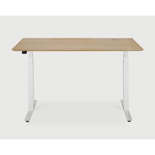 Verstelbare bureau Oak Bok Adjustable Desk White Base 26107 Ethnicraft