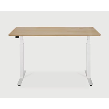 Verstelbare bureau Oak Bok Adjustable Desk White Base 26107 Ethnicraft
