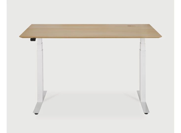 Verstelbare bureau Oak Bok Adjustable Desk White Base 26107 Ethnicraft
