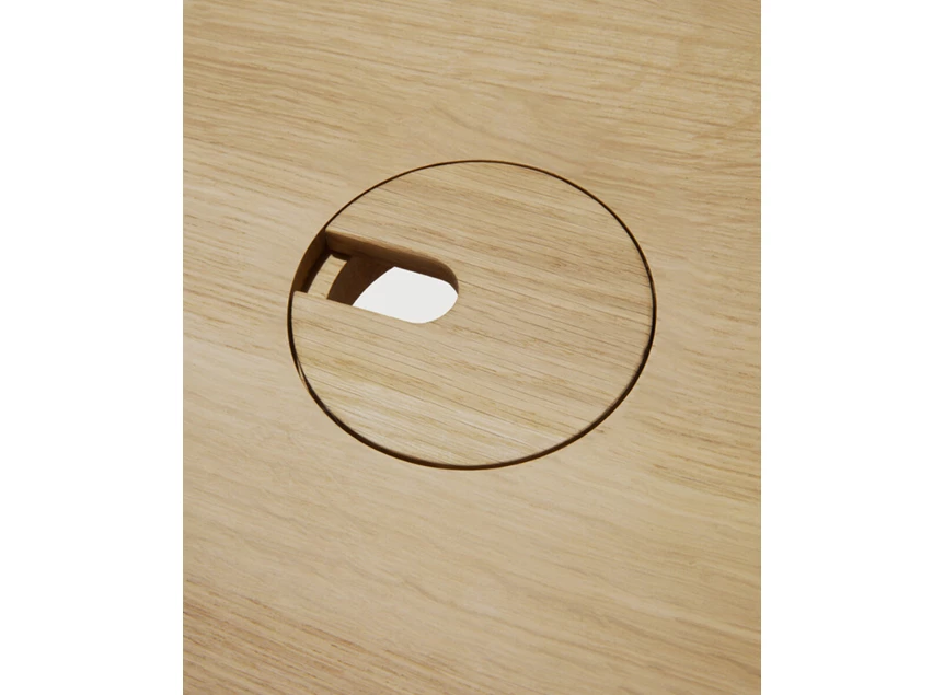 Kabeldoorvoer Verstelbare bureau Oak Bok Adjustable Desk White Base 26107 Ethnicraft