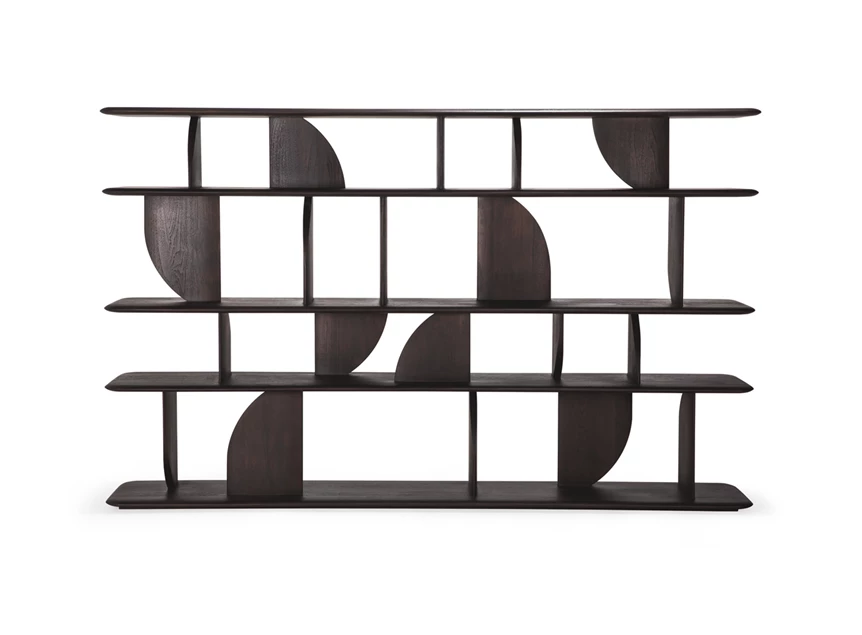 Rek Teak Geometric Dark Brown Rack 10496 Ethnicraft