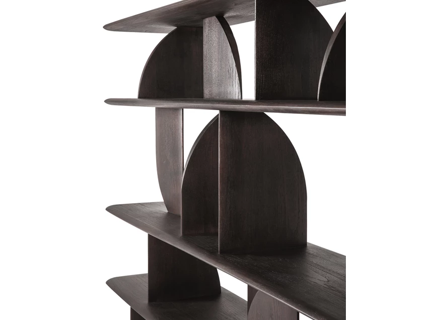 Detail Rek Teak Geometric Dark Brown Rack 10496 Ethnicraft