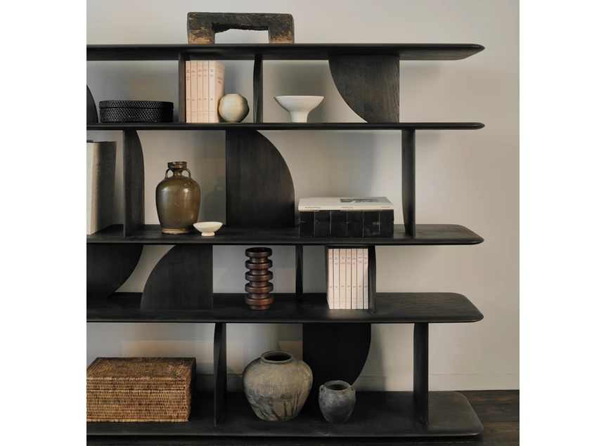 Front Rek Teak Geometric Dark Brown Rack 10496 Ethnicraft