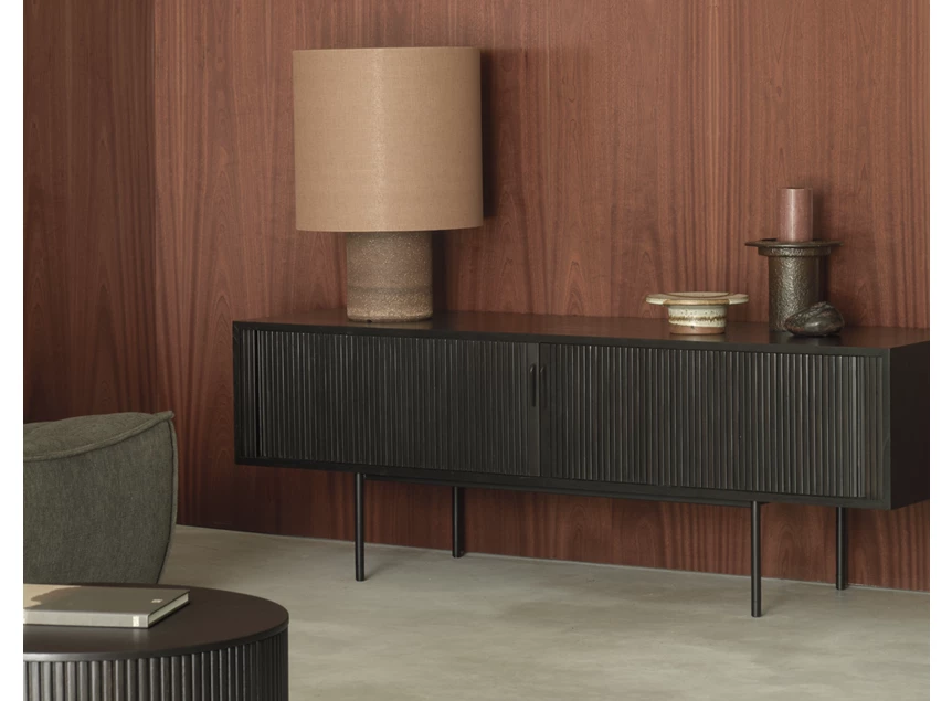 Sfeerfoto Tv kast Teak Roller Max Black TV Cupboard 10054 Ethnicraft