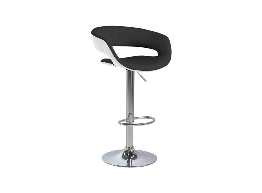 Barstoel Grace zwart/wit met gaslift Voorkant Actona