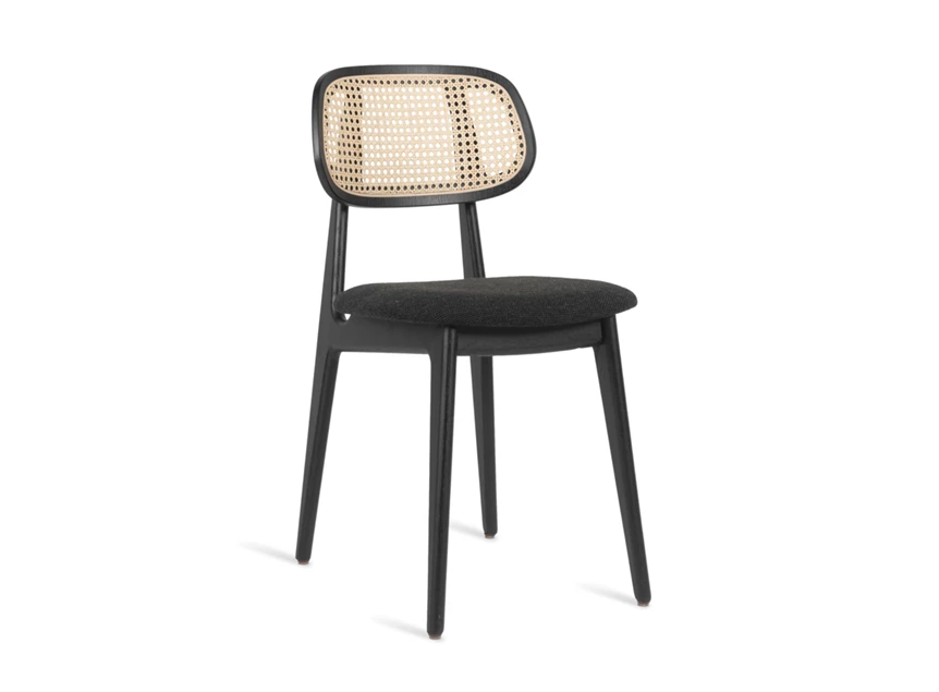 Stoel Titus Dining Chair Zwart Oak Upholstered Black Bouclé Vincent Sheppard
