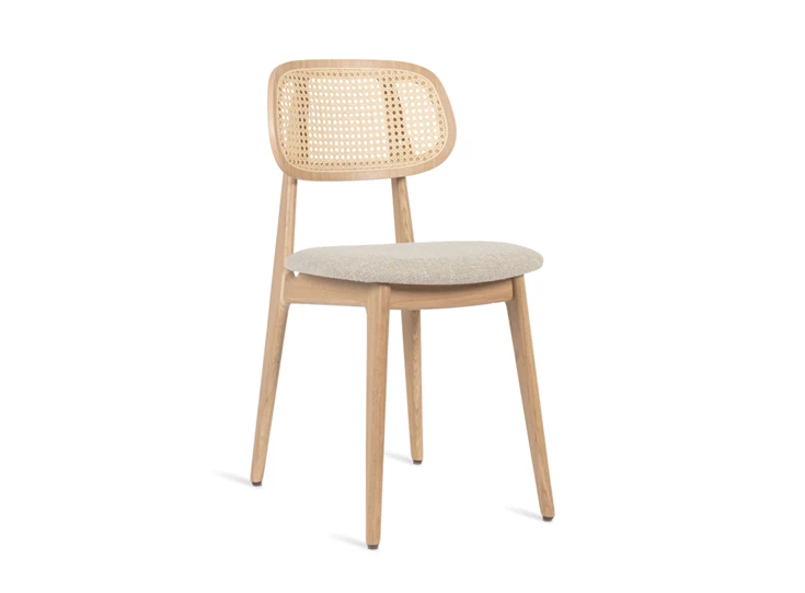 Stoel Titus Dining Chair Natural Oak Upholstered Lime Wit Bouclé Vincent Sheppard