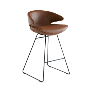 Barstoel Morisot Sled Base Low leder cognac Joli