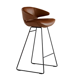 Barstoel Morisot Sled Base High leder cognac Joli