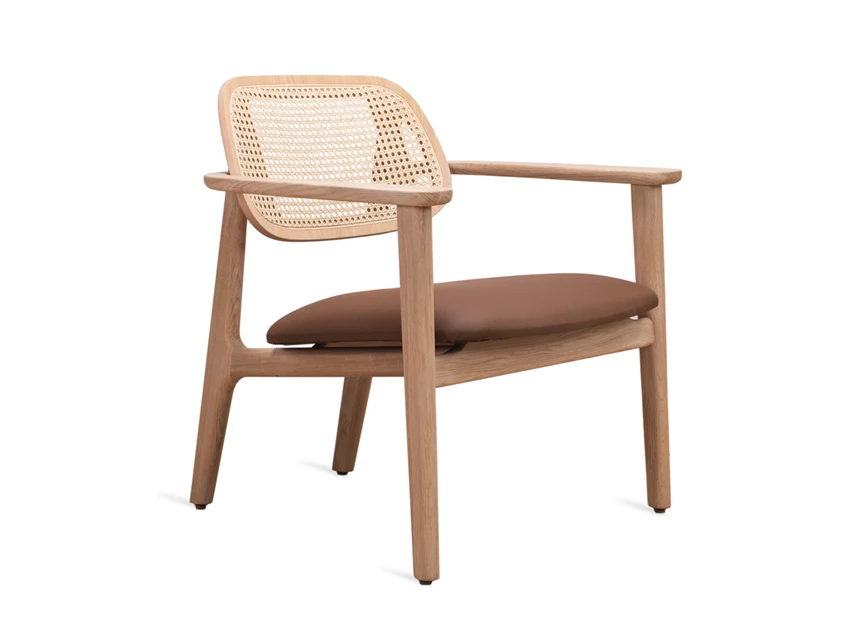 Bijzetzetel Titus Lounge Chair Natural Oak Chestnut Vincent Sheppard