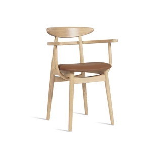 Armstoel Teo Natural Oak Upholstered Chestnut Vincent Sheppard
