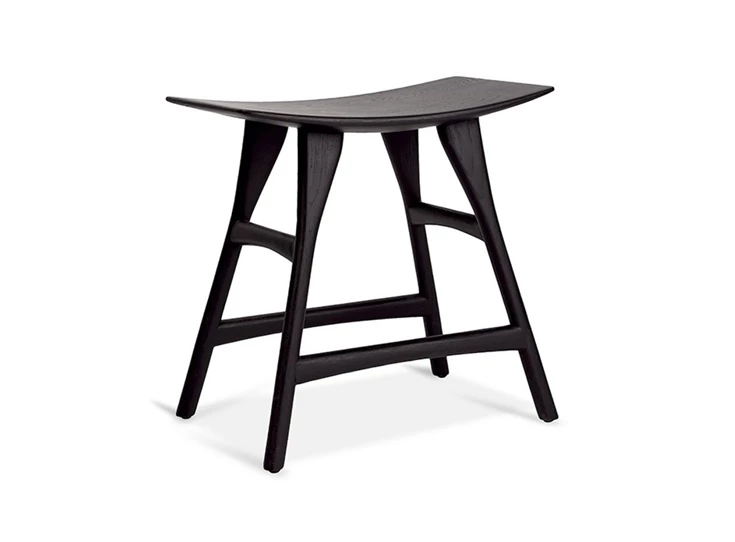 Oak Osso Black Stool Ethnicraft