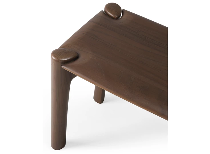 Bovenkant Eetkamerbank Teak Pi Brown Bench 11552 Ethnicraft