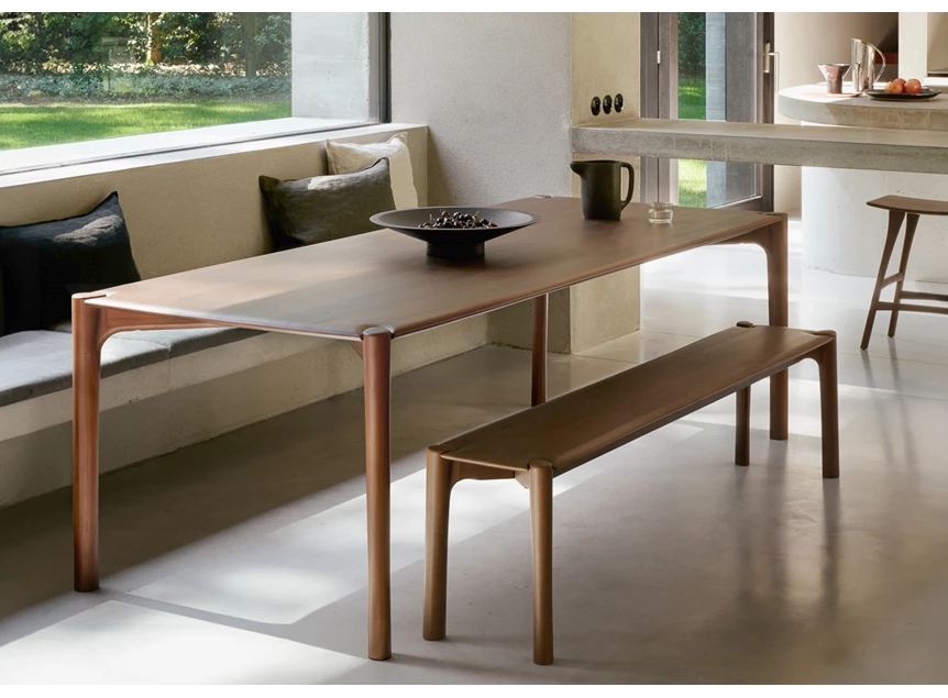 Sfeerfoto Eetkamerbank Teak Pi Brown Bench 11552 Ethnicraft