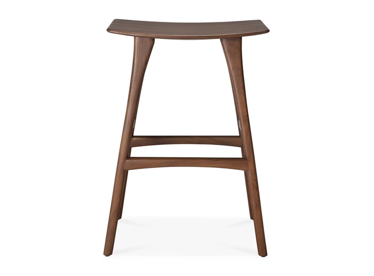 Front Hoge barstoel Teak Osso Brown Bar Stool 10179 Ethnicraft