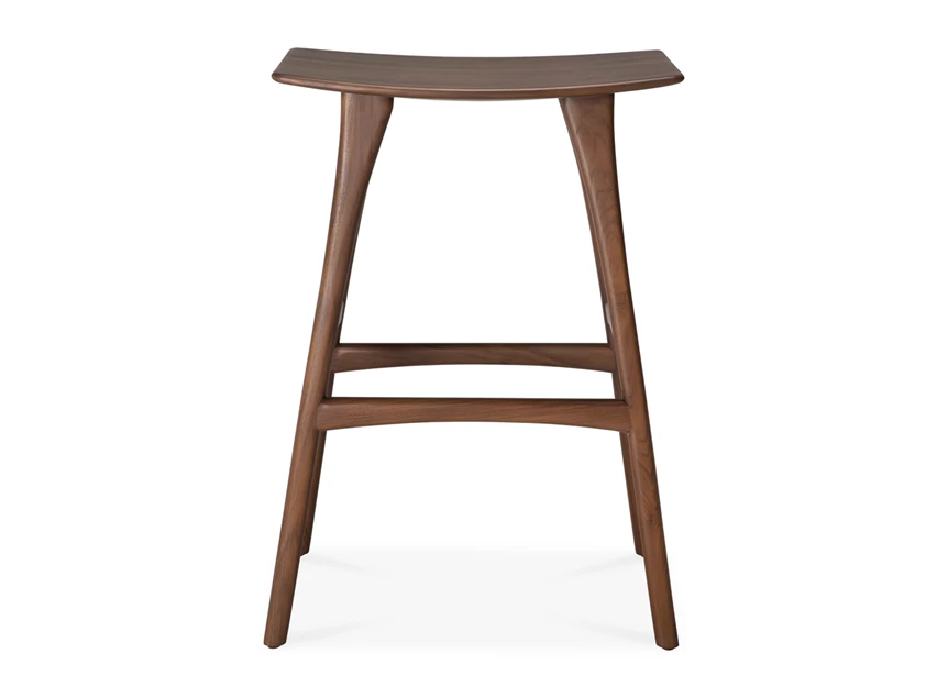 Front Hoge barstoel Teak Osso Brown Bar Stool 10179 Ethnicraft