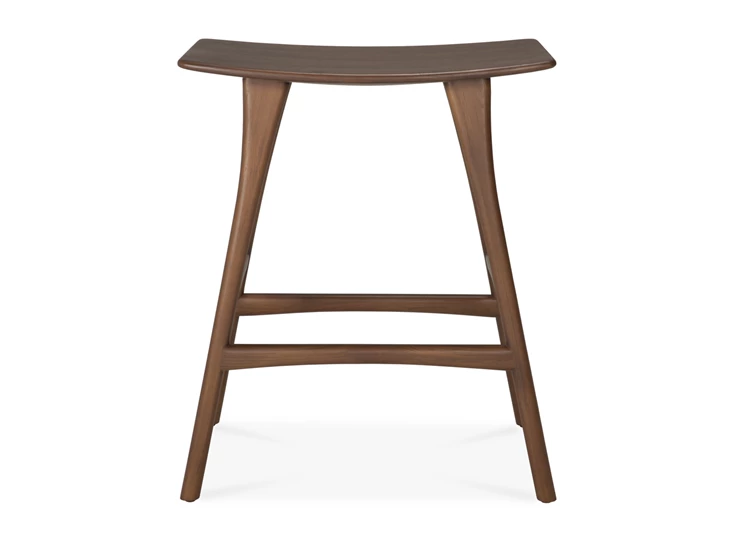 Front Lage barstoel Teak Osso Brown Counter Stool 10178 Ethnicraft