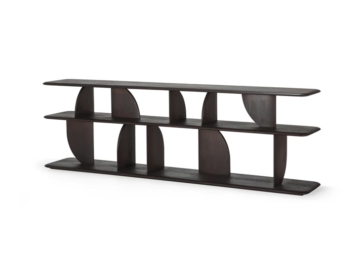 Zijkant Lage console Teak Geometric Dark Brown Console 10507 Ethnicraft