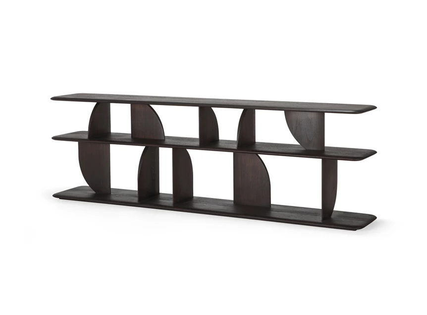 Zijkant Lage console Teak Geometric Dark Brown Console 10507 Ethnicraft