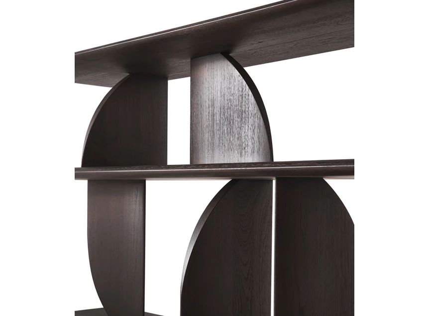 Detail Lage console Teak Geometric Dark Brown Console 10507 Ethnicraft