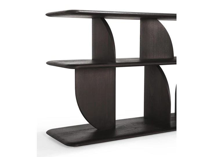 Afgerond Lage console Teak Geometric Dark Brown Console 10507 Ethnicraft