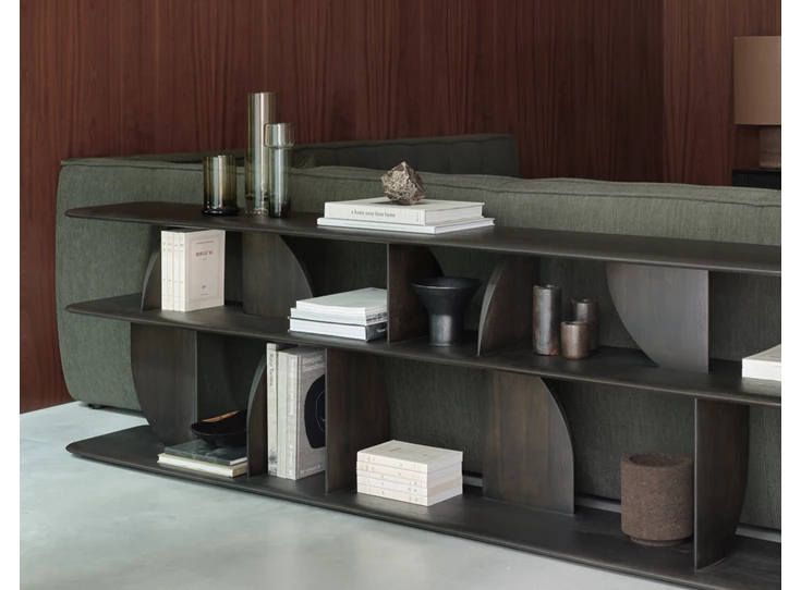 Sfeerfoto Lage console Teak Geometric Dark Brown Console 10507 Ethnicraft