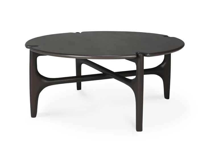 Salontafel Mahogany Pi Dark Brown Round Coffee Table 35013 Ethnicraft