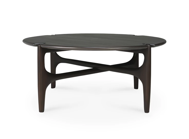 Zijkant Salontafel Mahogany Pi Dark Brown Round Coffee Table 35013 Ethnicraft