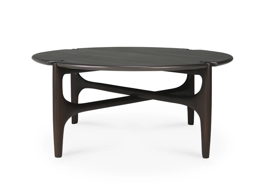 Zijkant Salontafel Mahogany Pi Dark Brown Round Coffee Table 35013 Ethnicraft