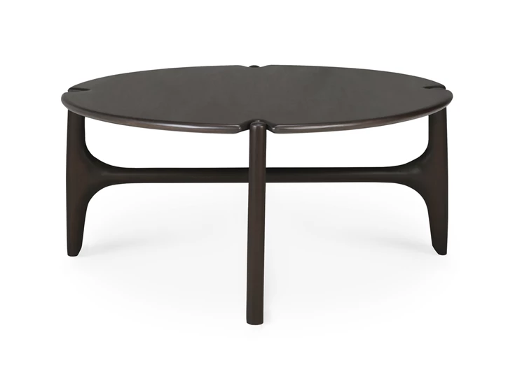 Front Salontafel Mahogany Pi Dark Brown Round Coffee Table 35013 Ethnicraft