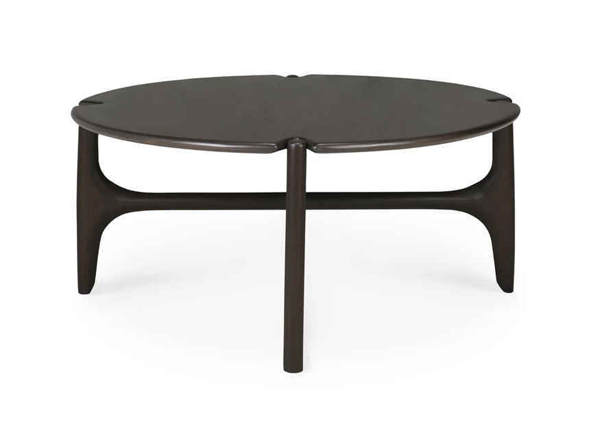 Front Salontafel Mahogany Pi Dark Brown Round Coffee Table 35013 Ethnicraft