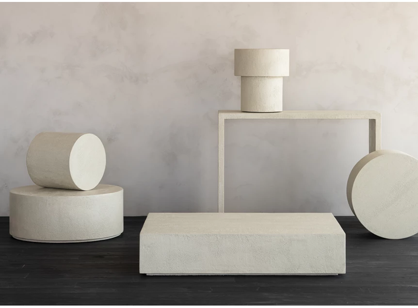Collectie Salontafel Microcement Elements Off White Round Coffee Table 26415 Ethnicraft