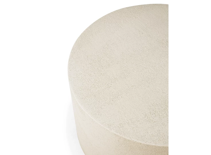 Zijkant Salontafel Microcement Elements Off White Round Coffee Table 26414 Ethnicraft